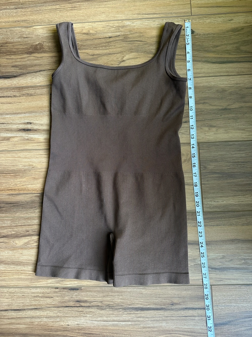Brown Ribbed Tank Romper - Picture 7 of 8